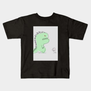 cute dino vs warrior Kids T-Shirt